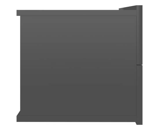 Noptieră, negru extralucios, 40 x 30 x 30 cm, pal, 5 image