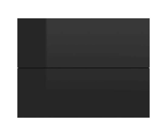 Noptieră, negru extralucios, 40 x 30 x 30 cm, pal, 4 image