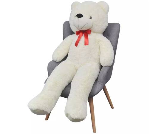 Ursuleț de pluș moale de jucărie xxl, alb, 135 cm, 2 image
