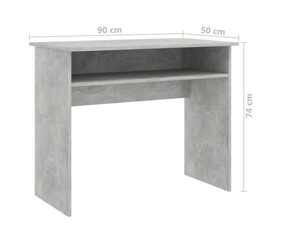 Birou, gri beton, 90 x 50 x 74 cm, pal, 6 image