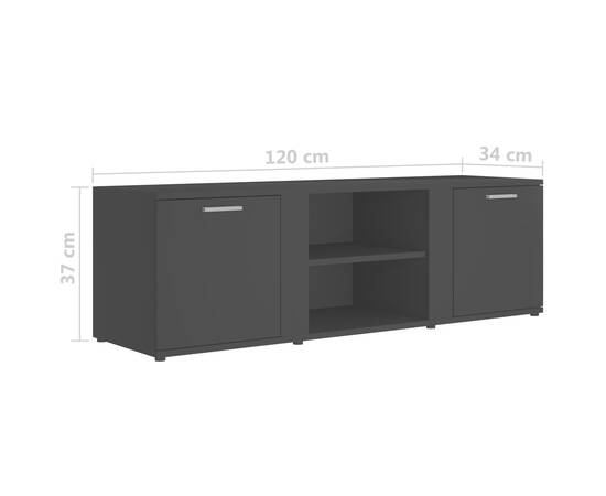 Comodă tv, negru, 120 x 34 x 37 cm, pal, 9 image