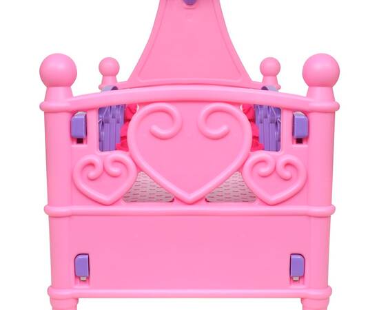 Pat de jucărie păpuși pentru camera de joacă a copiilor, roz + violet, 3 image