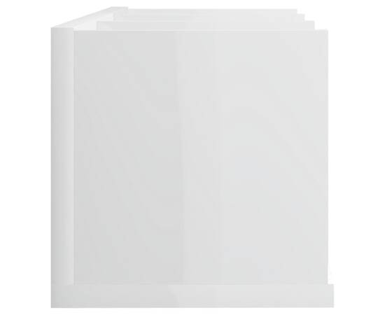Raft de perete cd-uri, alb extralucios, 75 x 18 x 18 cm, pal, 5 image