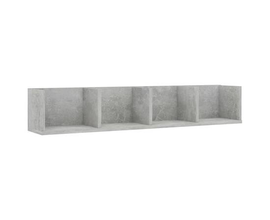Raft de perete cd-uri, gri beton, 100 x 18 x 18 cm, pal, 2 image
