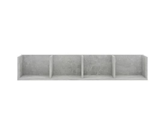 Raft de perete cd-uri, gri beton, 100 x 18 x 18 cm, pal, 4 image