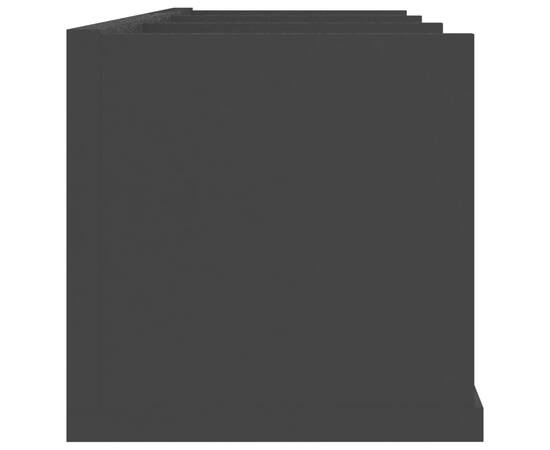 Raft de perete cd-uri, negru, 75 x 18 x 18 cm, pal, 5 image