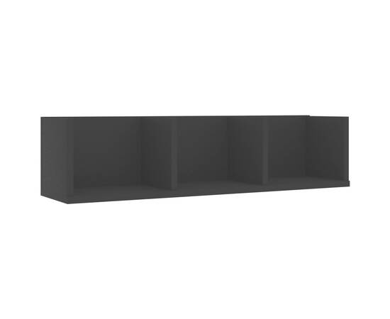 Raft de perete cd-uri, negru, 75 x 18 x 18 cm, pal, 2 image