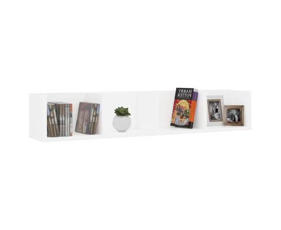 Raft de perete pentru cd-uri, alb, 100 x 18 x 18 cm, pal, 3 image