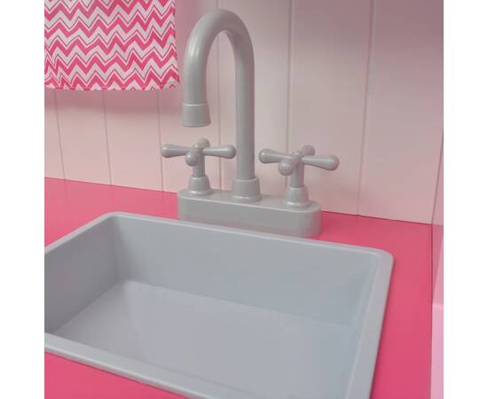 Bucătărie de jucărie din lemn 82 x 30 x 100 cm, roz și alb, 3 image