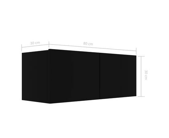 Comodă tv, negru, 80 x 30 x 30 cm, pal, 9 image