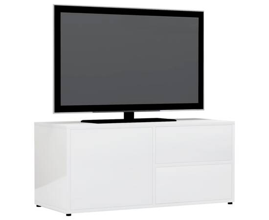 Comodă tv, alb extralucios, 80 x 34 x 36 cm, pal, 4 image