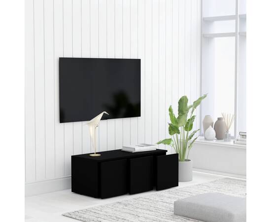 Comodă tv, negru, 80 x 34 x 30 cm, pal, 4 image