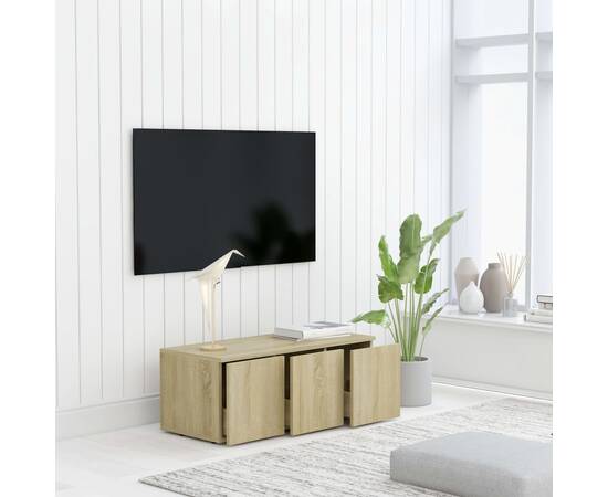 Comodă tv, stejar sonoma, 80 x 34 x 30 cm, pal, 4 image