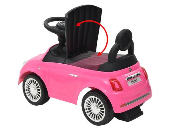 Mașinuță fără pedale fiat 500 roz, 10 image