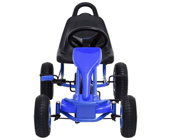 Mașinuță kart cu pedale și roți pneumatice, albastru, 3 image