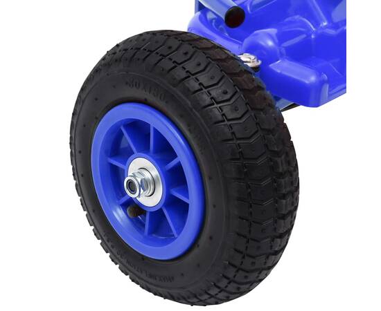 Mașinuță kart cu pedale și roți pneumatice, albastru, 6 image