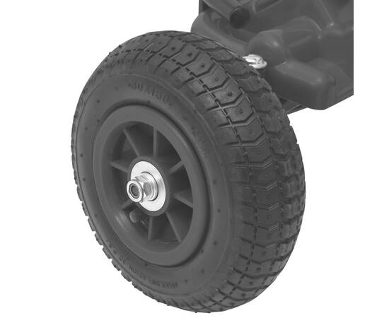 Mașinuță kart cu pedale și roți pneumatice, negru, 6 image