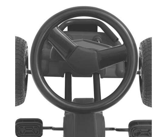 Mașinuță kart cu pedale și roți pneumatice, negru, 5 image