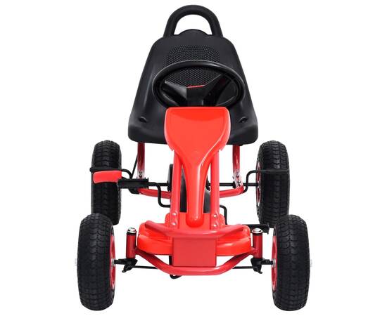 Mașinuță kart cu pedale și roți pneumatice, roșu, 3 image