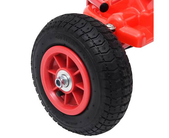 Mașinuță kart cu pedale și roți pneumatice, roșu, 6 image