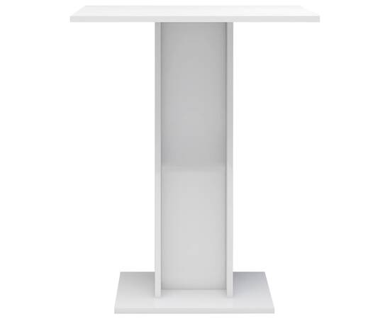 Masă de bistro, alb extralucios, 60 x 60 x 75 cm, pal, 3 image