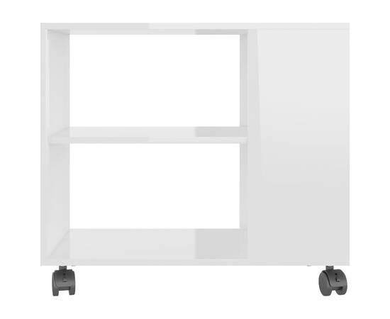 Masă laterală, alb extralucios, 70 x 35 x 55 cm, pal, 4 image