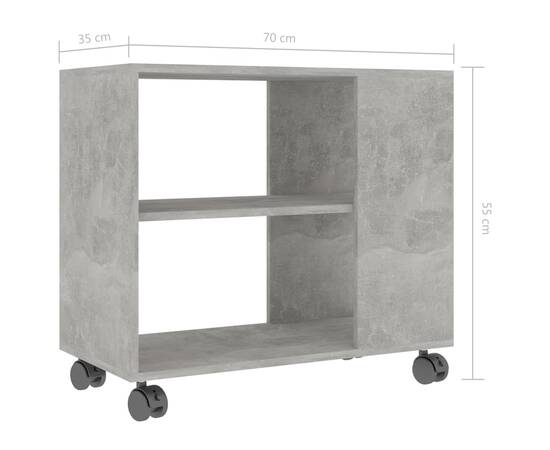 Masă laterală, gri beton, 70 x 35 x 55 cm, pal, 6 image
