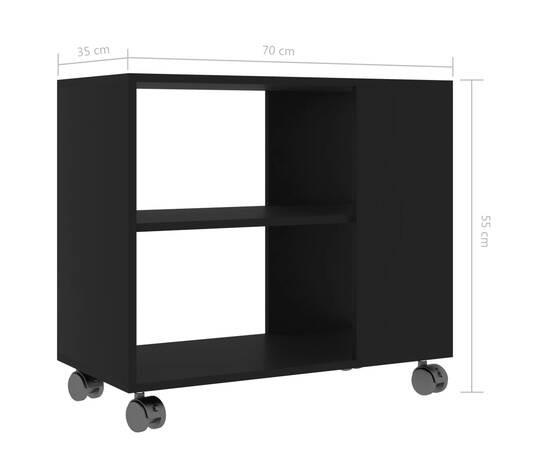 Masă laterală, negru, 70 x 35 x 55 cm, pal, 6 image