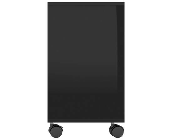 Masă laterală, negru extralucios, 70 x 35 x 55 cm, pal, 5 image