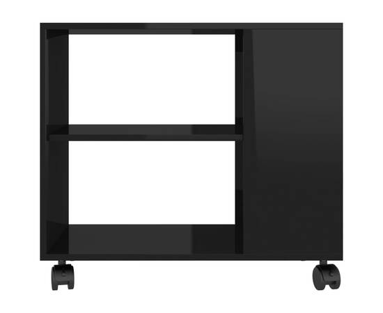 Masă laterală, negru extralucios, 70 x 35 x 55 cm, pal, 4 image