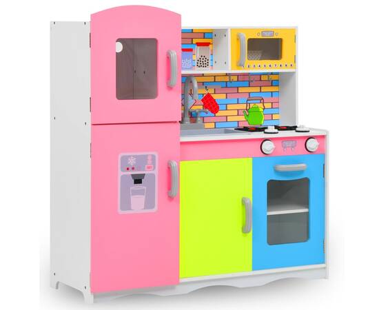 Bucătărie de jucărie pentru copii, multicolor, 80x30x85 cm, mdf