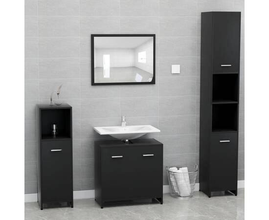 Dulap de baie, negru, 60 x 33 x 61 cm, pal, 5 image