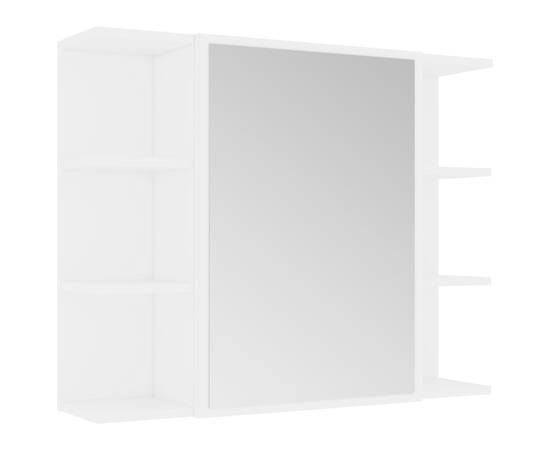 Dulap de baie cu oglindă, alb, 80 x 20,5 x 64 cm, pal, 2 image