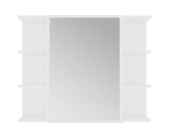 Dulap de baie cu oglindă, alb, 80 x 20,5 x 64 cm, pal, 8 image