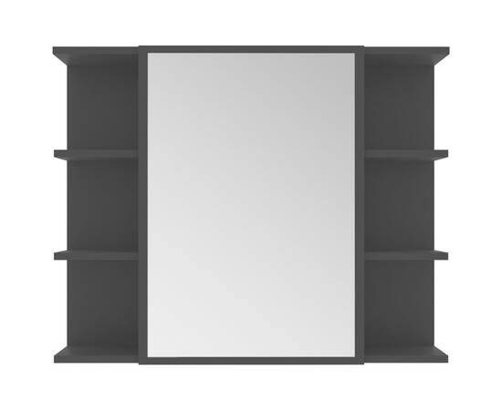 Dulap de baie cu oglindă, negru, 80 x 20,5 x 64 cm, pal, 8 image
