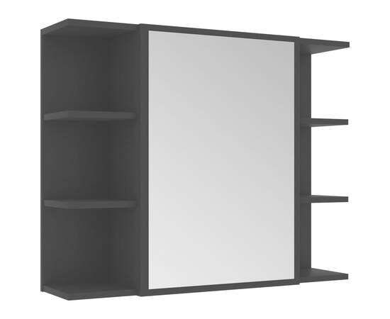 Dulap de baie cu oglindă, negru, 80 x 20,5 x 64 cm, pal, 2 image