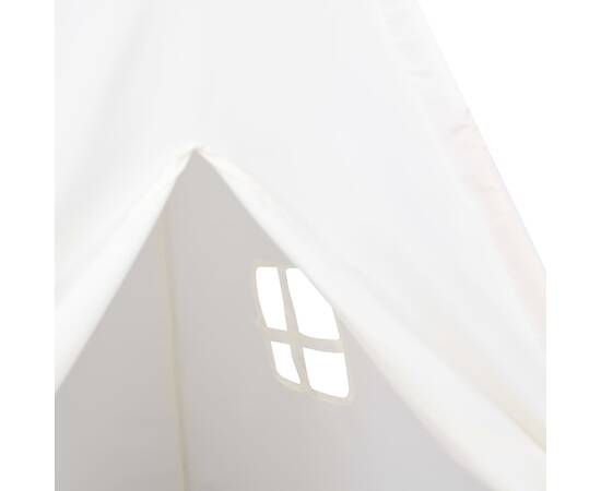 Cort de copii teepee cu geantă piersică, alb, 120x120x150 cm,, 6 image
