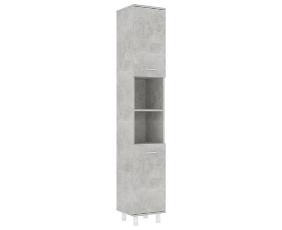 Dulap de baie, gri beton, 30 x 30 x 179 cm, pal, 2 image
