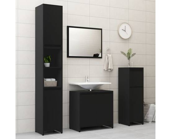 Dulap de baie, negru, 60 x 33 x 58 cm, pal, 5 image