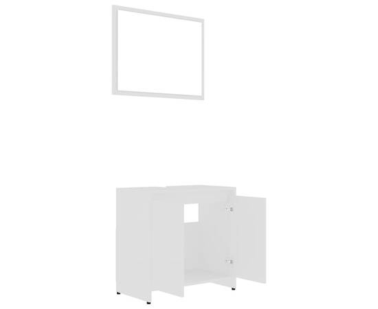 Set mobilier de baie, alb, pal, 6 image