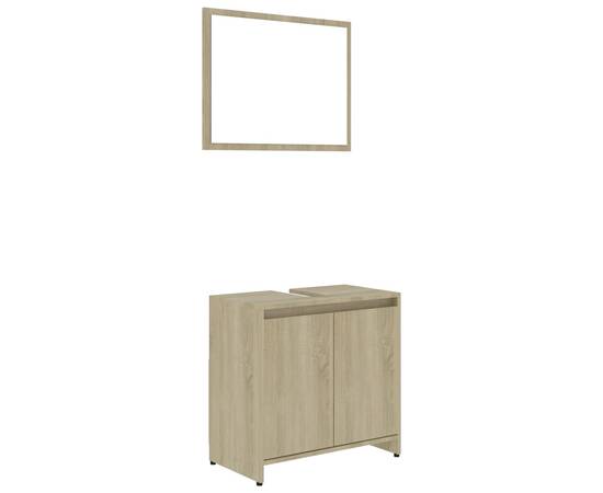 Set mobilier de baie, stejar sonoma, pal, 2 image