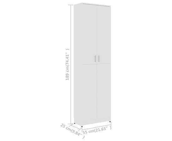 Șifonier de hol, alb, 55 x 25 x 189 cm, pal, 9 image
