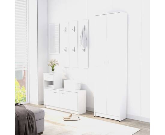 Șifonier de hol, alb, 55 x 25 x 189 cm, pal, 4 image
