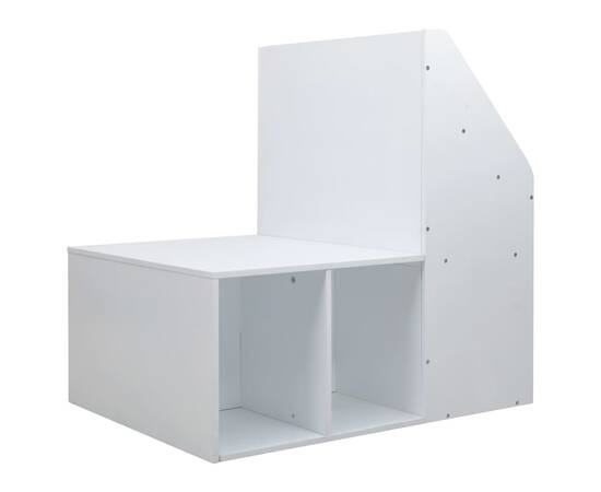 Dulap cu bancă pentru copii, alb, 60x78x78 cm, mdf, 5 image