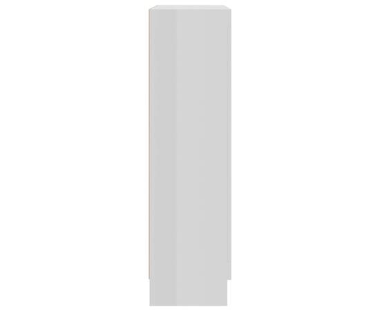 Dulap cu vitrină, alb extralucios, 82,5 x 30,5 x 115 cm, pal, 7 image