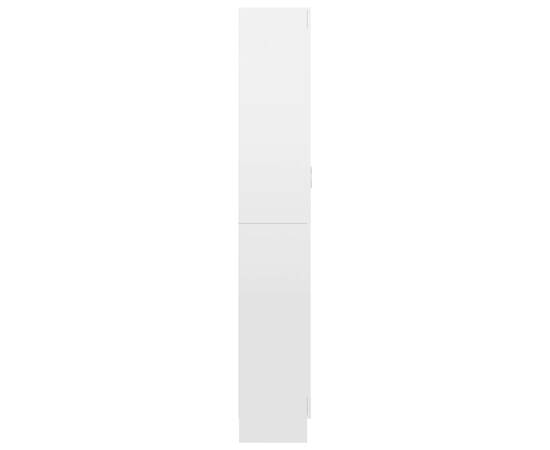 Dulap cu vitrină, alb extralucios, 82,5 x 30,5 x 185,5 cm, pal, 7 image
