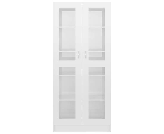 Dulap cu vitrină, alb extralucios, 82,5 x 30,5 x 185,5 cm, pal, 5 image