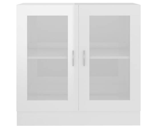 Dulap cu vitrină, alb extralucios, 82,5 x 30,5 x 80 cm, pal, 6 image