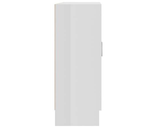 Dulap cu vitrină, alb extralucios, 82,5 x 30,5 x 80 cm, pal, 7 image