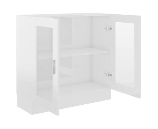 Dulap cu vitrină, alb extralucios, 82,5 x 30,5 x 80 cm, pal, 5 image